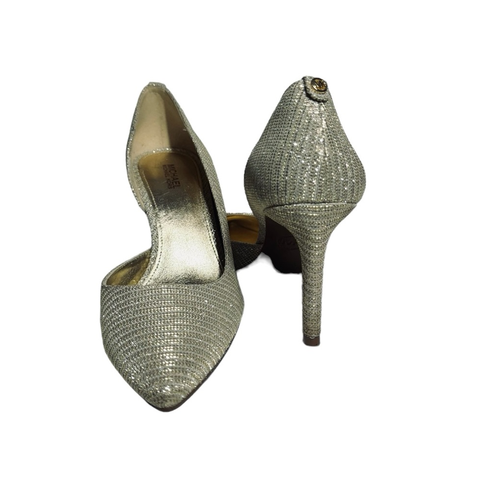 Michael Kors KeKe Gold Glitter Pumps 7 - Picture 2 of 3